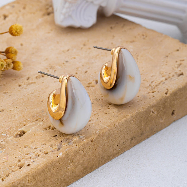 Marbled Teardrop Stud Earrings | 80E62540