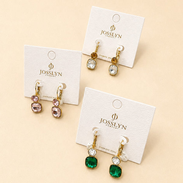 STAINLESS STEEL TARNISH FREE RHINESTONE EARRINGS | 40E529