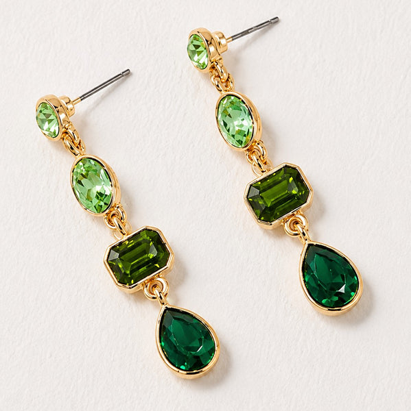 4 Tier Drop Layer Rhinestone Earrings | 40E527