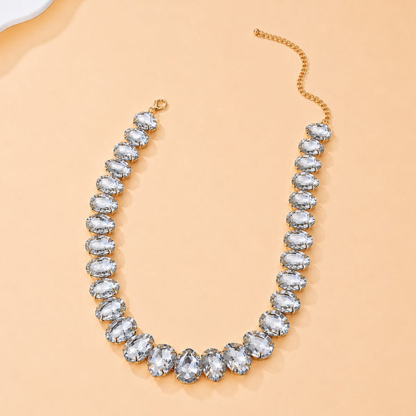 Oversized Teardrop Crystal Tennis Necklace | 40NK9746