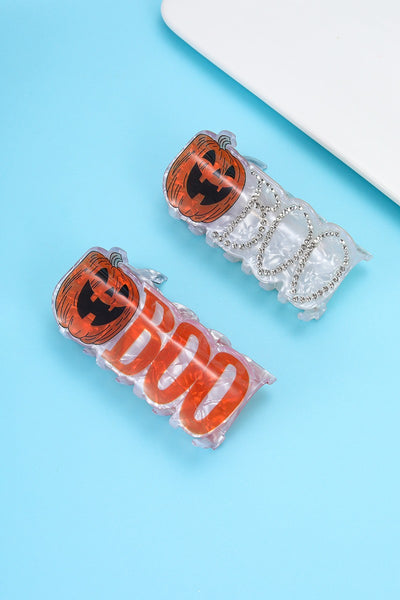 LARGE HALLOWEEN CROSS BOO HAIR CLAW CLIPS | 40H1139