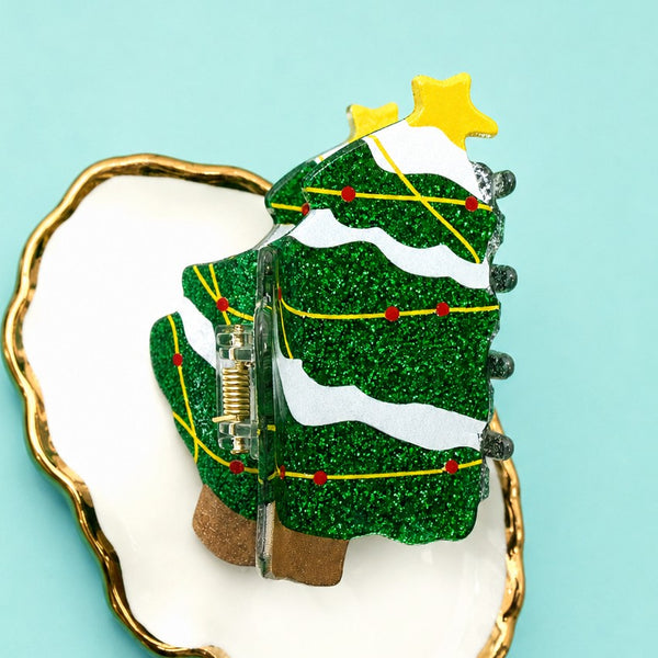 Holiday & Christmas Tree Santa Hair Claw Clips | 40H1142