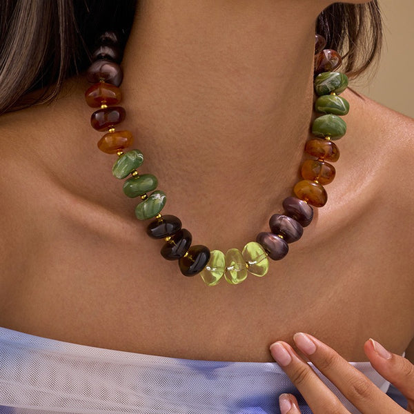 MULTI IRREGULAR BEADED NECKLACE | 40NK9800