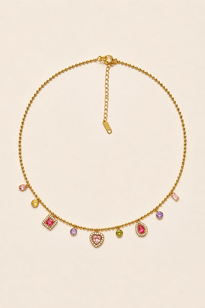 18K STAINLESS STEEL TARNISH FREE CRYSTAL NECKLACE | 40NK9749