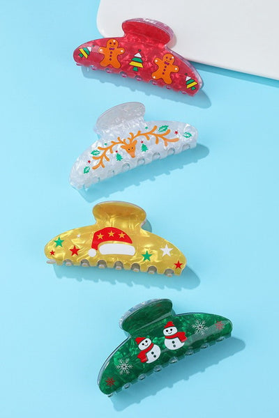 Christmas Jingle Ho Ho Ho Joy  Hair Claw Clips | 40H1149