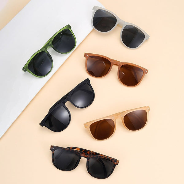 Foldable Matte Square Frame Polarized Sunglasses | 40SG837