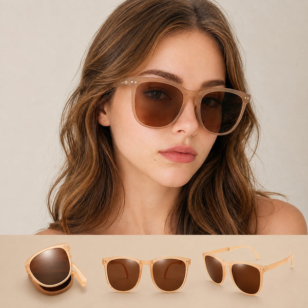 Foldable Matte Square Frame Polarized Sunglasses | 40SG837