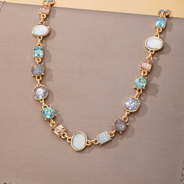 Multi Gemstone Opal Crystal Link Necklace | 80N93406