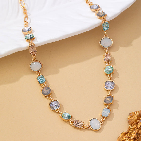 Multi Gemstone Opal Crystal Link Necklace | 80N93406