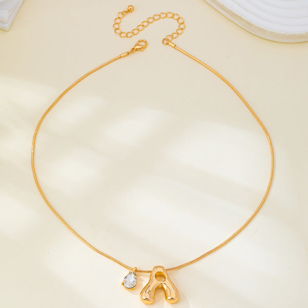 Teardrop & Bubble Initial Charm Necklace 12 Set | 80N93417