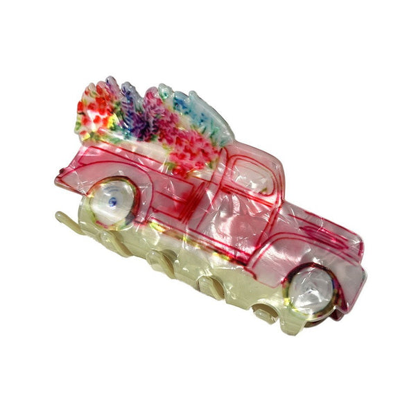 FLOWER BOUQUET & VINTAGE FLOWER TRUCK HAIR CLAW | 40H1150