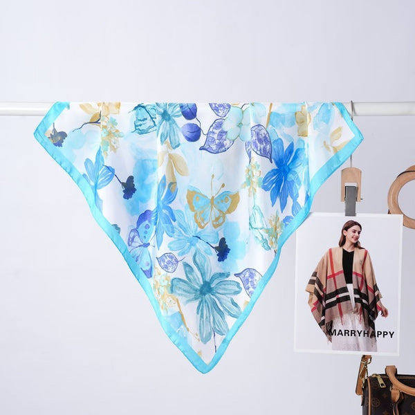 Floral Flower Silk Finish Bandana Scarf | 40SC730