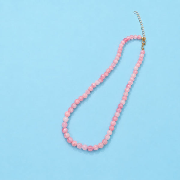 NATURAL AGATE GLASS SEMI PRECIOUS BEAD NECKLACE | 40NK9754