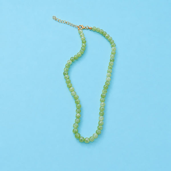 NATURAL AGATE GLASS SEMI PRECIOUS BEAD NECKLACE | 40NK9754