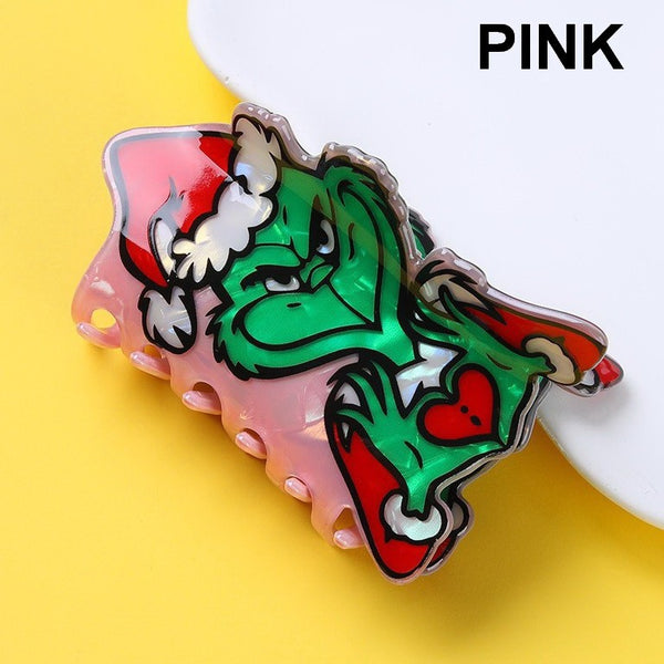 Holiday Christmas Grinch Theme Hair Claw Clip | 40H1156