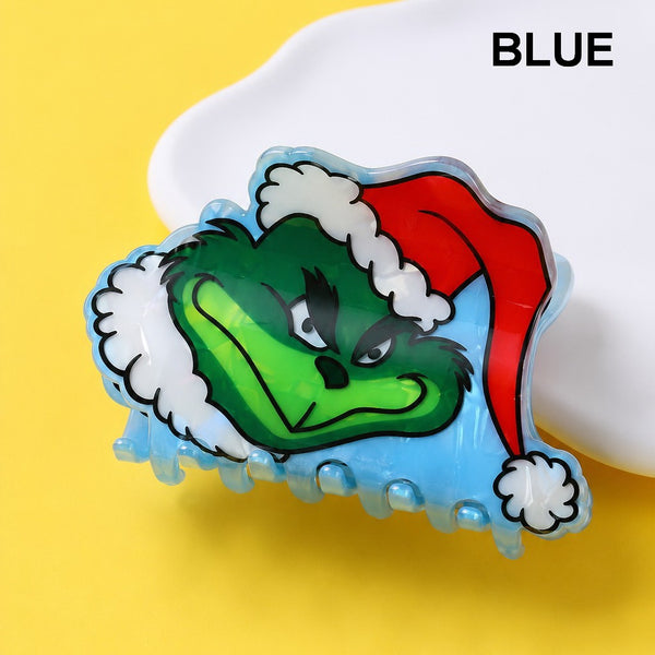 Holiday Christmas Grinch Theme Hair Claw Clip | 40H1156