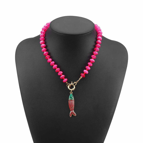 Stainless Steel Tarnish Free Fish Beaded Necklaces| 40NK9752