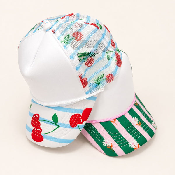 Fruit and Floral Print Foam Mesh Trucker Hat | 40HW759