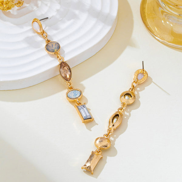Multi Shape Gemstone Linear Drop Earrings | 80E62689
