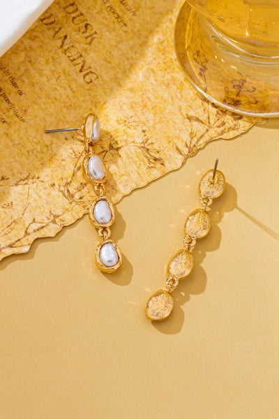 Organic Baroque Pearl Linear Drop Earrings | 80E62691