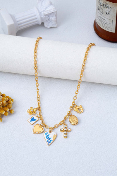 Vintage Coquette Multi-Charm Link Necklace | 80N93423
