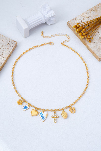 Vintage Coquette Multi-Charm Link Necklace | 80N93423
