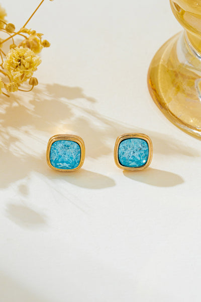 Cushion-Cut Aqua Fuchsia  Shimmer Stud Earring | 80E62710