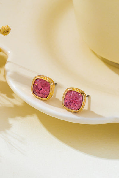 Cushion-Cut Aqua Fuchsia  Shimmer Stud Earring | 80E62710