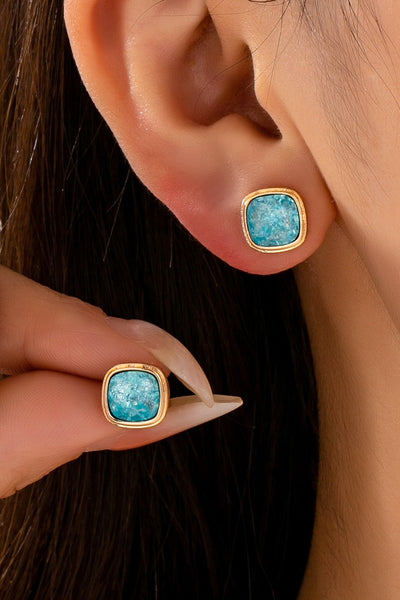 Cushion-Cut Aqua Fuchsia  Shimmer Stud Earring | 80E62710
