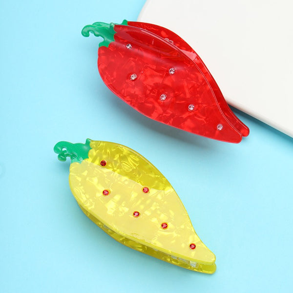 Large Vibrant Chili Pepper Hair Claw Clips | 40H1163
