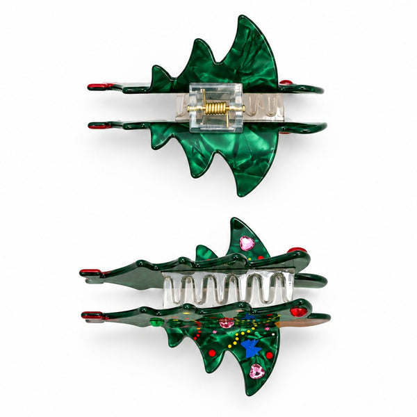 Holiday Gingerbread & Christmas Tree Hair Claw Clip| 40H1236
