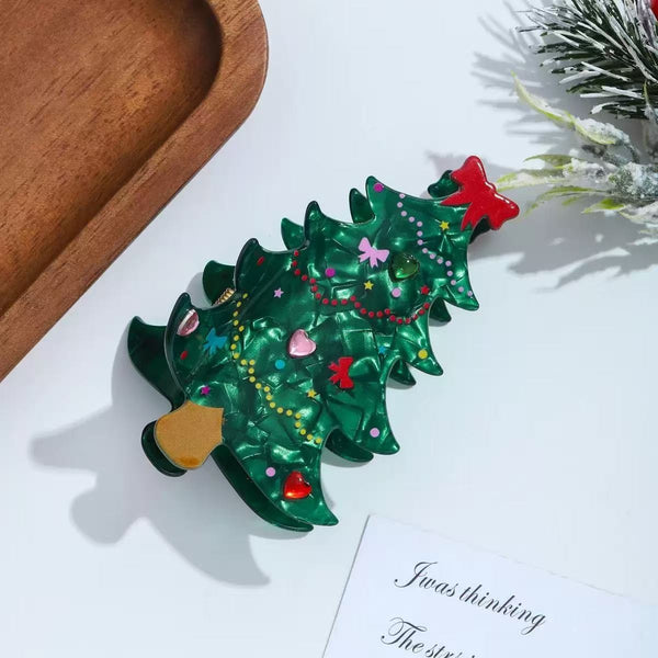 Holiday Gingerbread & Christmas Tree Hair Claw Clip| 40H1236