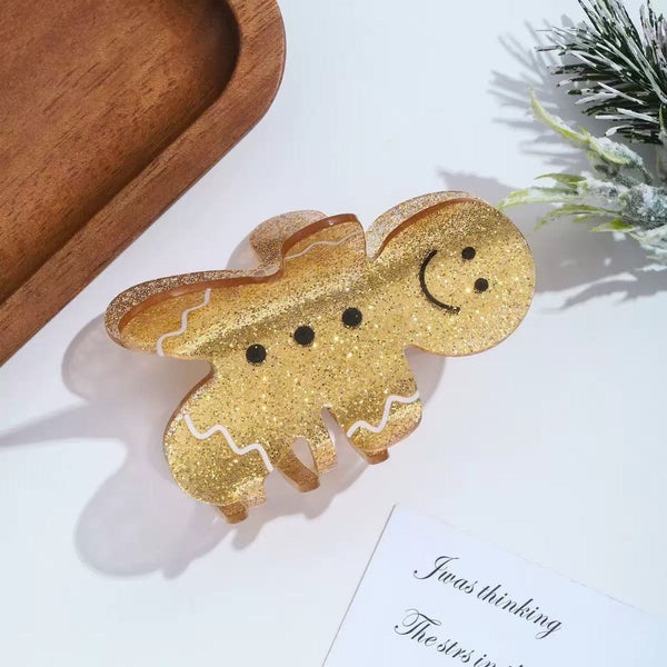 Holiday Gingerbread & Christmas Tree Hair Claw Clip| 40H1236