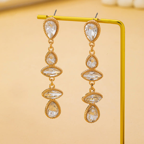 Shimmering Crystal Linear Earrings | 80E62748