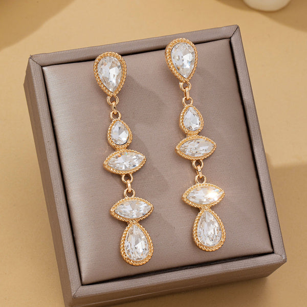 Shimmering Crystal Linear Earrings | 80E62748