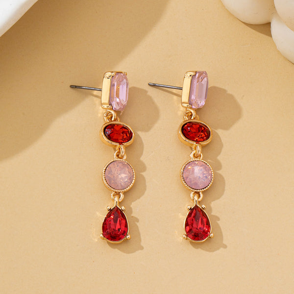 Pink and Ruby Multi-Shape Drop Earrings | 80E62753