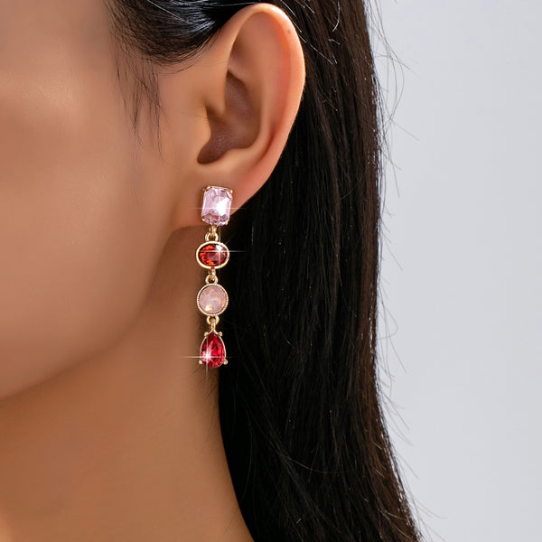 Pink and Ruby Multi-Shape Drop Earrings | 80E62753