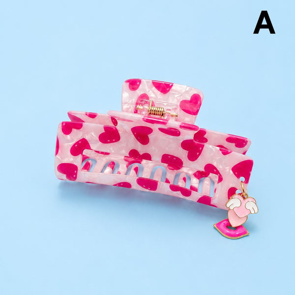 Valentine's Dangling Charm Heart Hair Claw Clips | 40H1169