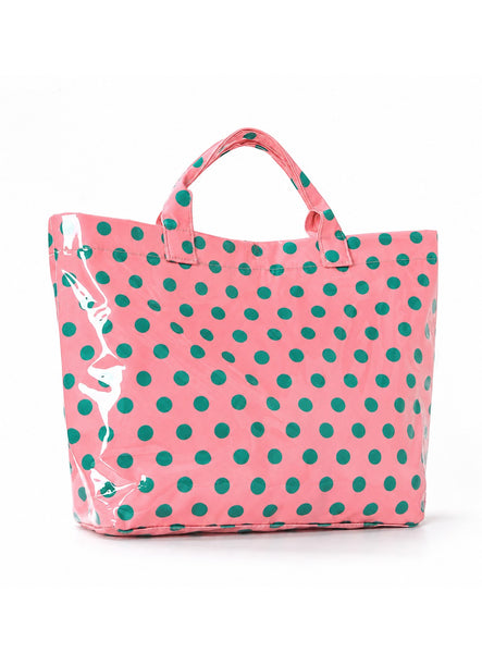Large Striped Vinyl Tote Bags | 40P636