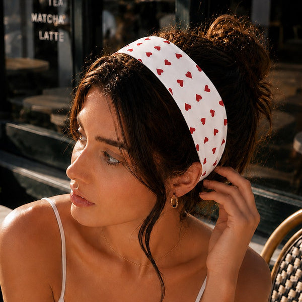 Stripe Heart Printed Yoga Headband 2-pc Set| 40HWP601-Pack 2