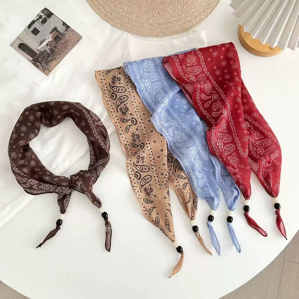 Paisley Beaded skinny Scarf Necklace | 40NK9801
