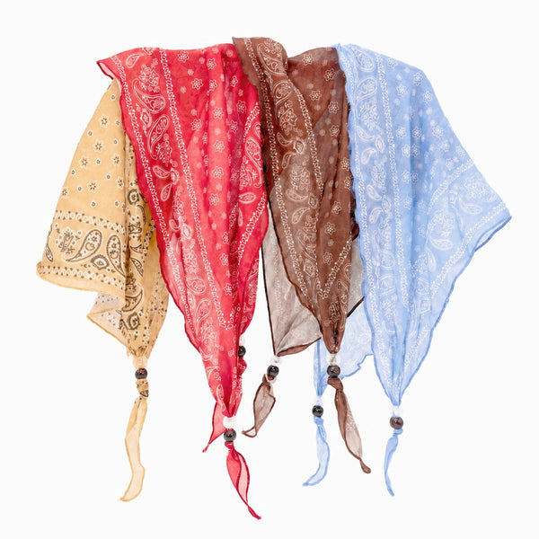 Paisley Beaded skinny Scarf Necklace | 40NK9801