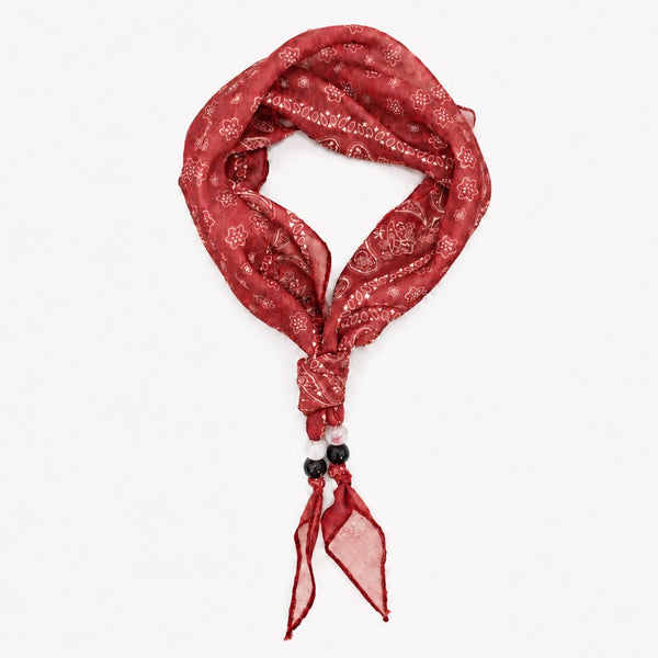 Paisley Beaded skinny Scarf Necklace | 40NK9801