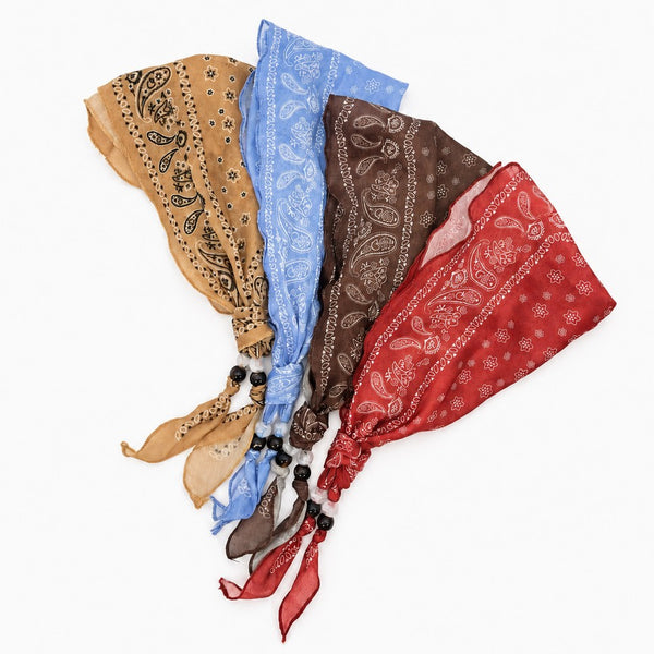Paisley Beaded skinny Scarf Necklace | 40NK9801