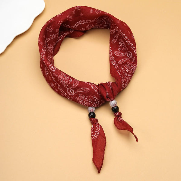 Paisley Beaded skinny Scarf Necklace | 40NK9801