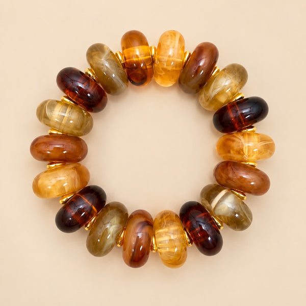 Chunky Resin Rondelle Beaded Stretch Bracelet | 40B5287