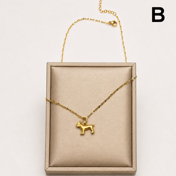 18K STAINLESS STEEL DOG CHARM NECKLACE | 40NK9765