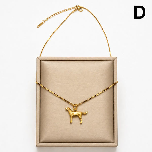 18K STAINLESS STEEL DOG CHARM NECKLACE | 40NK9765