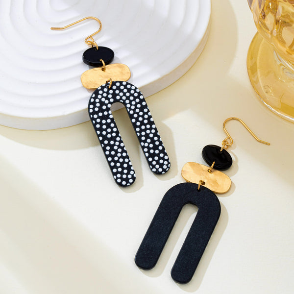 Polka Dot Arch Statement Drop Earrings | 80E63312