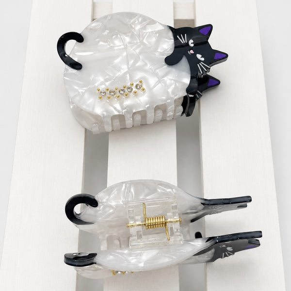 Whimsical Cat Pearlescent Hair Claw Clips | 40H1184